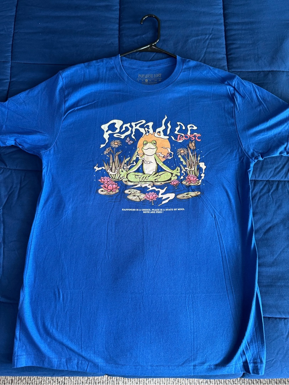 PARADISE LOST Large Blue Meditating Frog Tee